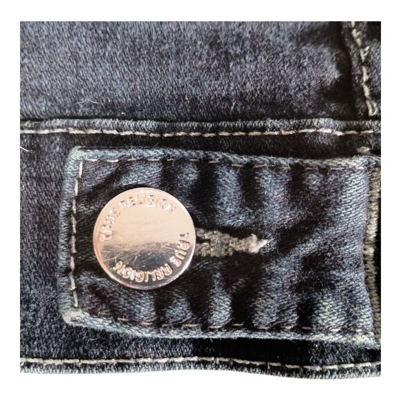 True Religion Trucker Denim Jeans Jacket Blue Men's Large - Picture 5 of 8